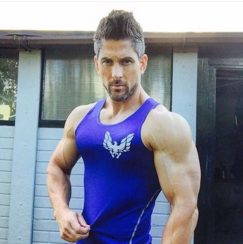 Blue GETMYBODYFIT Compression Mens Vest