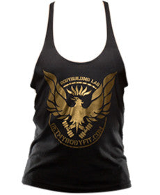 GetMyBodyFit Bodybuilding Lab Gold Logo Stringer Vest