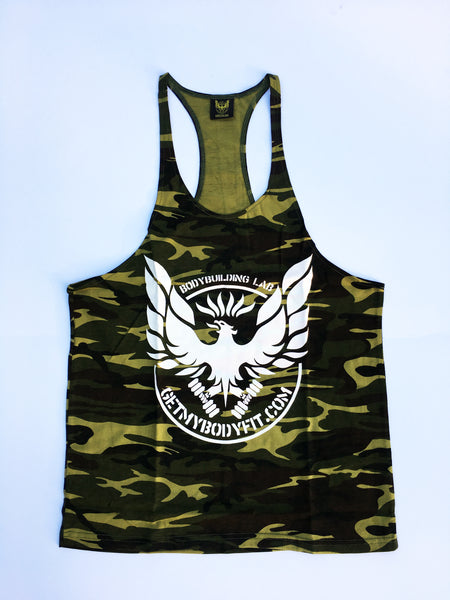 Green camo Getmybodyfit stringer vest