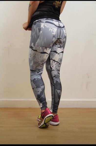 Women's stone camo gym leggings - by getmybodyfit